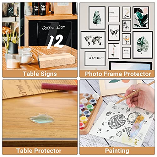 Image of Enoin 4pcs 8 x 10 Inch Clear Acrylic /Plexiglass Sheet 0.060 inch 1 /16 Inch Thick, Plastic Sheet Transparent Board Panel for Glass, DIY Project,Picture Frame, Paintings, Art Craft