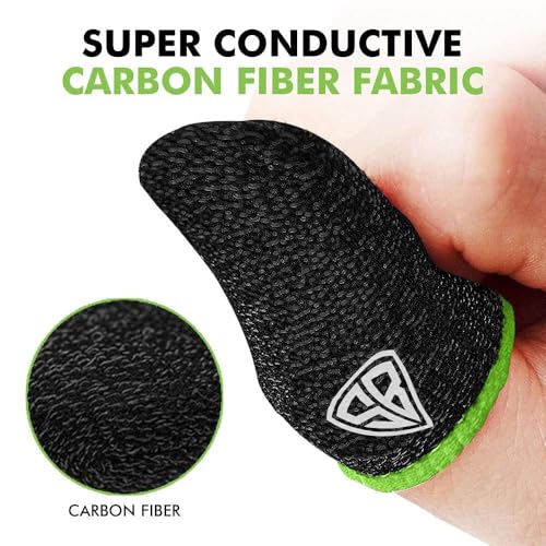 Image of PROXN Combo of Finger Sleeves for Gaming -Thumb Sleeves for All Mobile | for Fast Gaming | Finger Gloves for Winter and Game (4 PCS) with Mobile Holder Pyramid Stand (SQAR STEND+Sleeve)