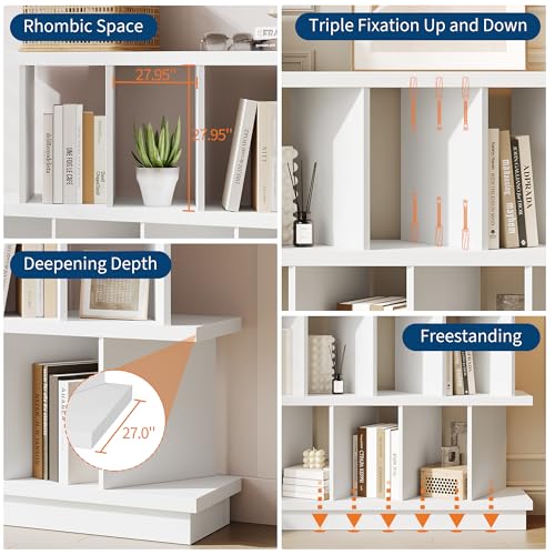 47.24" x 331.5" Garvee 8 Cube Storage Shelf Organizer w/ 10 Removable Back Panels (White, White/Walnut) - image 7
