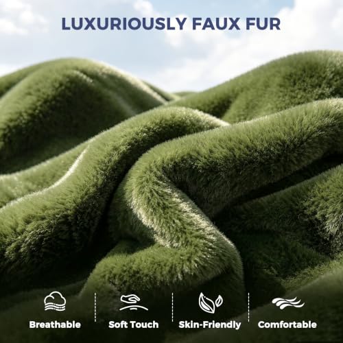 Image of MAXYOYO Bean Bag Chair, Comfy Bean Bag Sofa with Back Support, Loveseat Faux Fur Bean Bag Chair for Adults, Stuffed Floor Sofa for Living Room, Bedroom, Apartment, Green