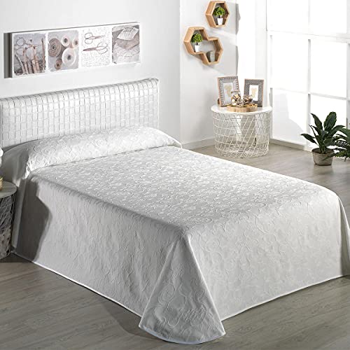 Lanovenanube Couvre-lit piqué Antonella pour lit de 135 cm, Couette 1 Personne