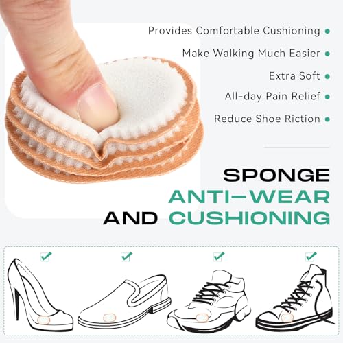 Image of Nuanchu 60 Pieces Bunion Cushions Self-Adhesive Bunion Pads Foot Callus Patches Foot Blister Shoe Accessories Women Men Feet Heel Protector Pads(White,M)