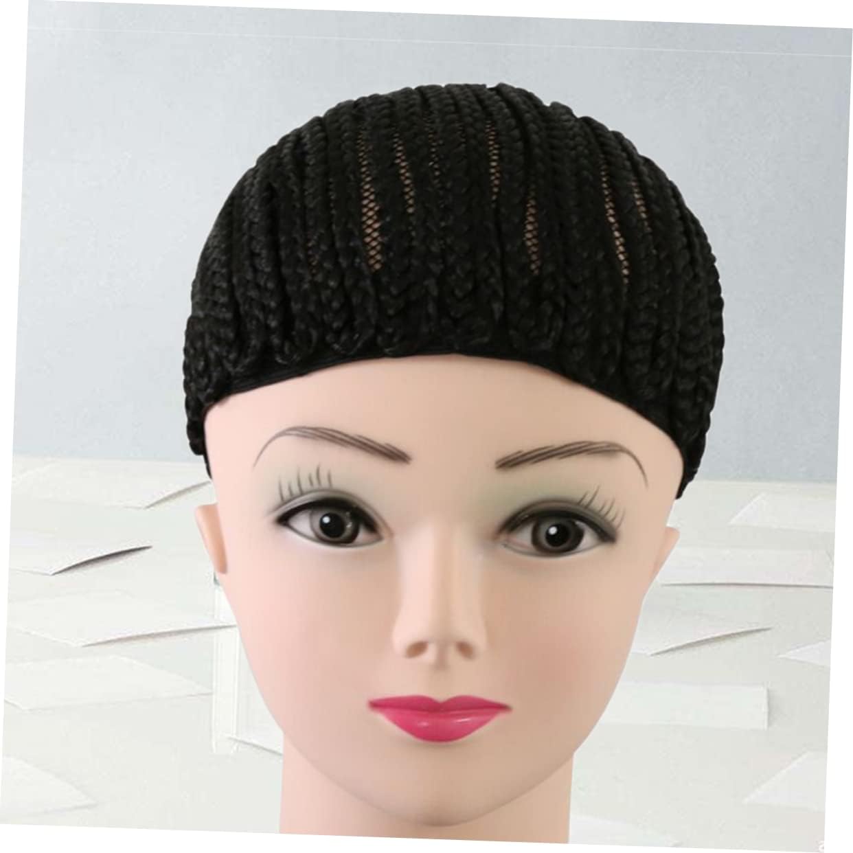 FOMIYES Elastic Cornrow Braids Wig Cap for Making Wigs Mesh Hair Cap for Thick Hair