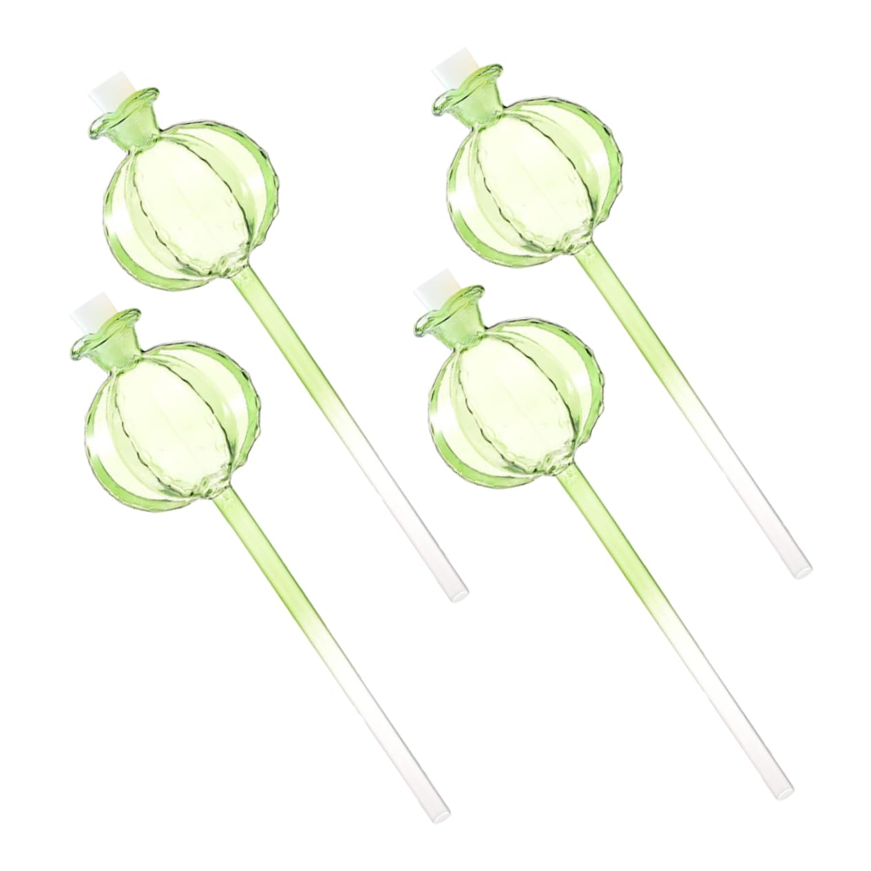 BESTonZON Globes D'arrosage Forme Cactus Lot de 4 en Verre Borosilicate Arrosage Automatique Vert Décoratif Facile pour Garder Vos Plantes Hydratées pour Bonsaïs et Plantes en Pot