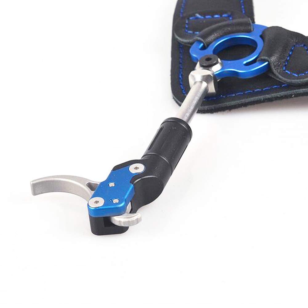 SHARROW Décocheur à Gâchette Pour Arc à Poulies – Rotation 360°, Longueur Réglable, Bracelet Cuir, Alliage Alu – Pour Tir Sportif Et Chasse