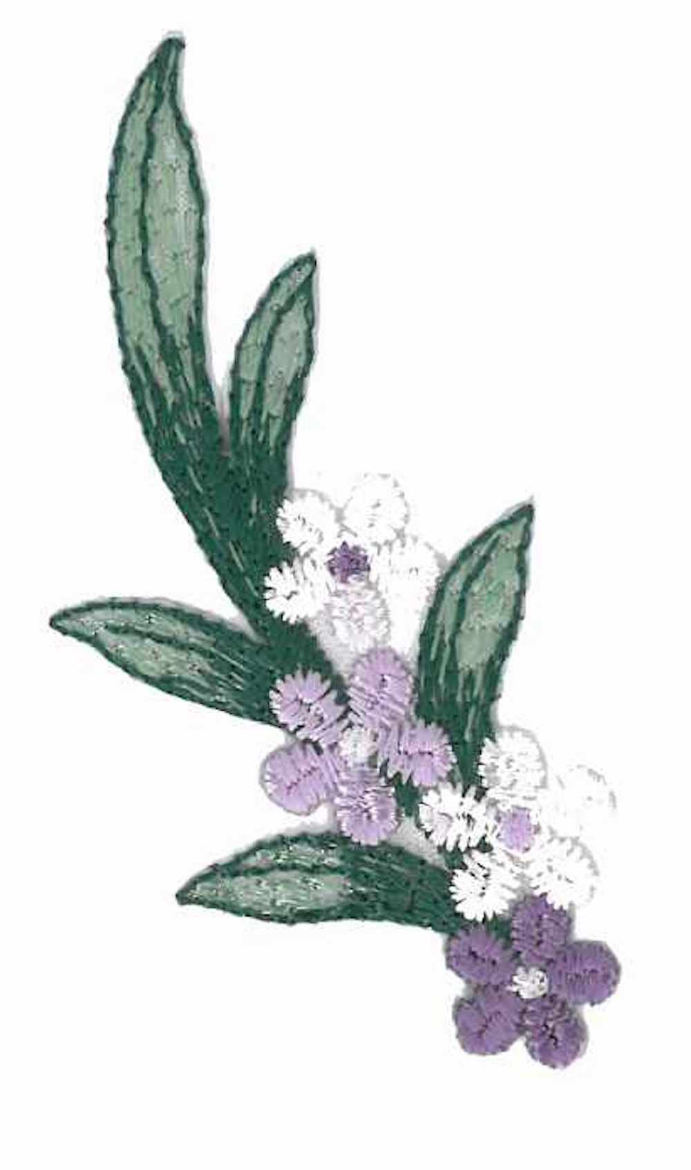 Kleiber Applikation Aufbügelbar Blütenstrauch lila 4x8,5cm, 1 Stück