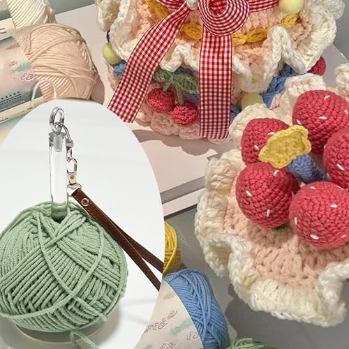 Image of Portable Yarn Holder for Crocheting Clear Crochet Yarn Holder Knitting Accessories Thoughtful Gift for Craft Lover Beginner (Acylic)