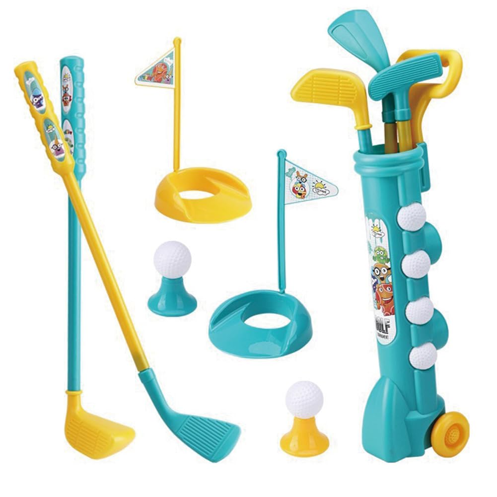 ewmqxpy Kids Golf Caddy Set With Balls And Clubs Included,Multicolour Plastic Toy Golf Cart Caddy,Educational Family Beach Sports Play Set Mini Golf Indoor Outdoor Sports Activities Party Gift