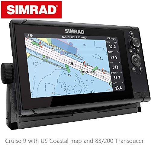Simrad Cruise 9 Fish Finder Chart Plotter with Skimmer Transducer & US Coastal