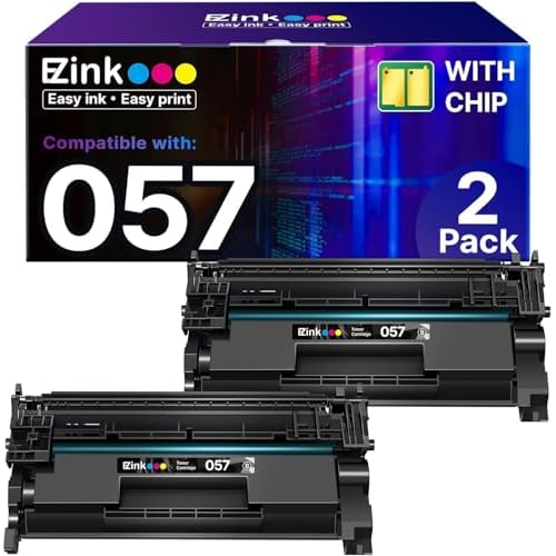 E-Z Ink 057 Toner Cartridges (with Chip) Replacement for Canon 057 Toner Cartridge CRG-057 057H Work with ImageCLASS MF445dw MF448dw LBP226dw LBP227dw LBP228dw Printer Laser Printer Ink(2 Bl