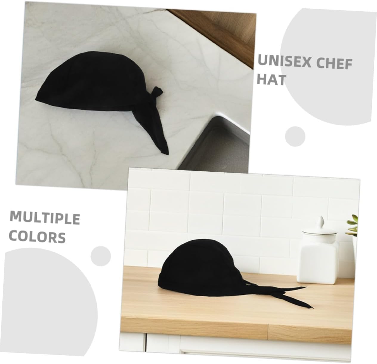 12pcs Unisex Adjustable Chef Hats Breathable Elastic Kitchen Cooking Caps for Men and Women Professional Restaurant and Hotel Use Black