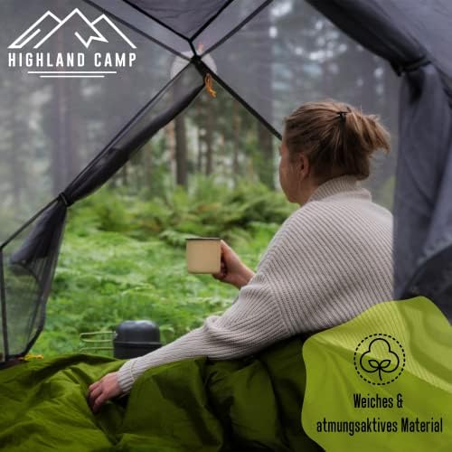 Hüttenschlafsack von Highland Camp in Grün
