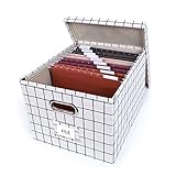 Upgraded Collapsible Hanging File Storage Boxes with Smooth Sliding Rail Large Capacity Filing Organ