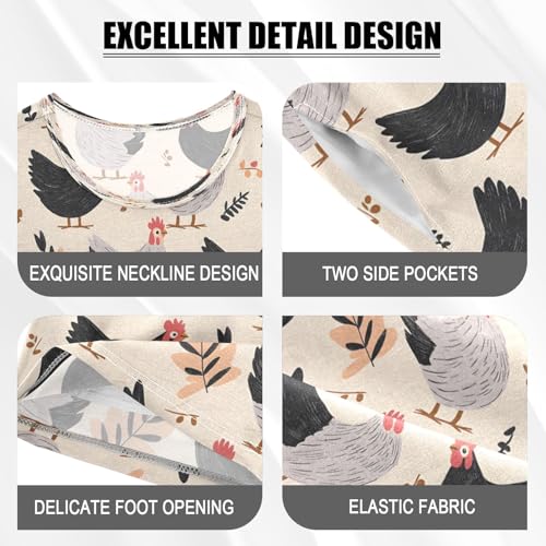 senya Black White Chicken Leaves A Summer Pajamas Set Short Cotton Sleepwear 2 Piece4