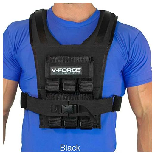V-Force 30 Lb Basketball Weight Vest - Ultra Slim for Overhead Movement - Made in USA (Black)