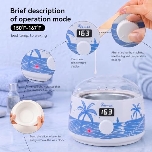 Image of Waxing Kit for Women, Wax Warmer for Hair Removal 6 Packs Hard Wax Beads