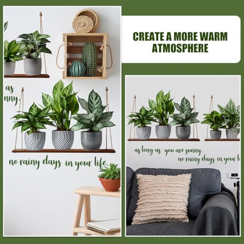 Vinilo Decorativo Pared Planta en Maceta 30x90 cm miniatura 6