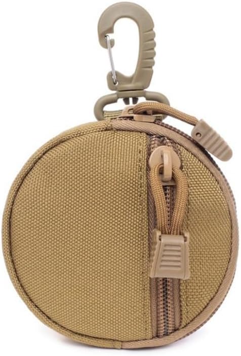 Tactical Compact Pouches，Small Tactical Keys Wallet Storage Bags,Men Outdoor Hunting Tactical Bags,Coin Purse Keychain (Brown)