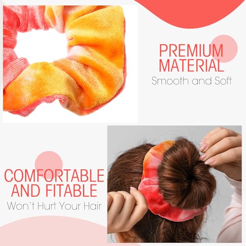 Image of Tatuo 24 Pieces Hair Scrunchies for Girls,Bright Colors,Velvet