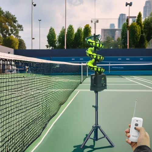 Eastnmythet Portable Automatic Tennis Ball Machine, Adjustable Height & Angle, Tennis Training Machine with Remote Control, Tennis Ball Thrower - Thumbnail 2