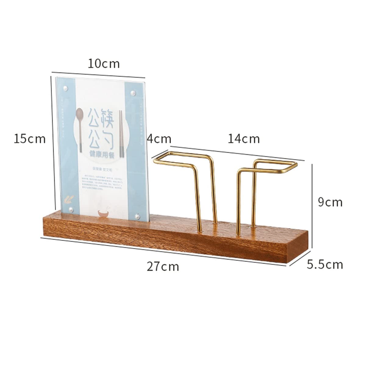 Présentoir à Serviettes en Papier, Organiseur en Laiton avec Base en Bois Massif, Distributeur de mouchoirs avec boîte à Cure-Dents, présentoir en Acrylique pour comptoirs de resta