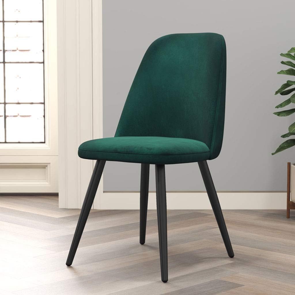 Generico Sedie da Pranzo Vintage in Velluto Verde - Eleganti sedie da Cucina e da Salotto con Gambe in Metallo per Soggiorno e Angoli - Comode sedute per Il Tempo Libero