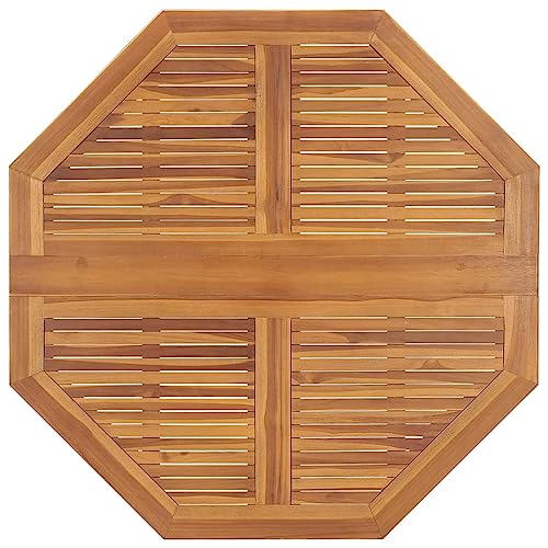 Table pliable teck massif 110 x 110 cm : structure robuste extérieure durable - 5