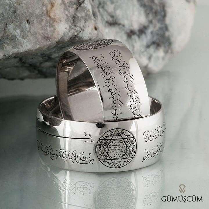 Hz. Anillo de Salomón Clásico 8 mm Anillos de boda de plata para él y para ella Juego de anillos de boda para parejas Par de anillos