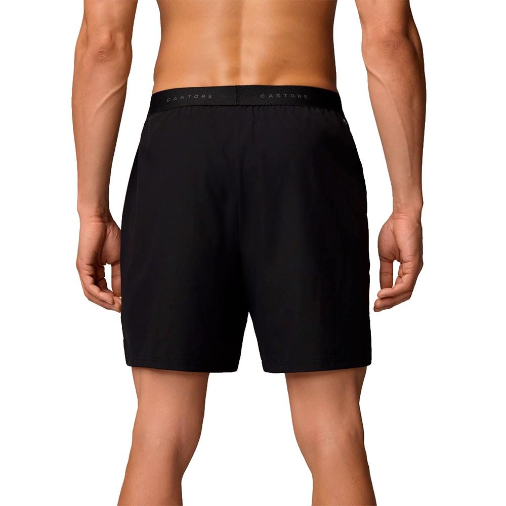 Castore Branded Elastic Shorts Czarna Pikowana Kurtka Męska Z Poliestru