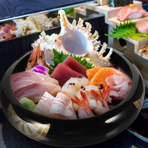 Bandeja para sushi multiusos estilo japonés negra miniatura 7