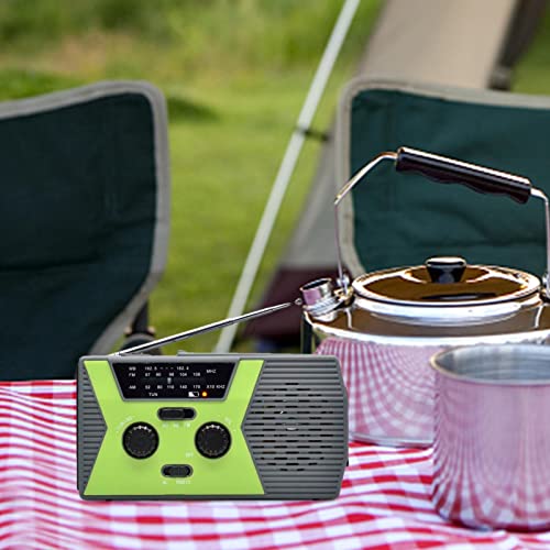 LKR Handslinger, weerradio, noodradio, zonne-radio, FM/MW powerbank, zaklamp, leeslamp en SOS-alarm voor noodgevallen en outdoor-activiteiten - Image 4