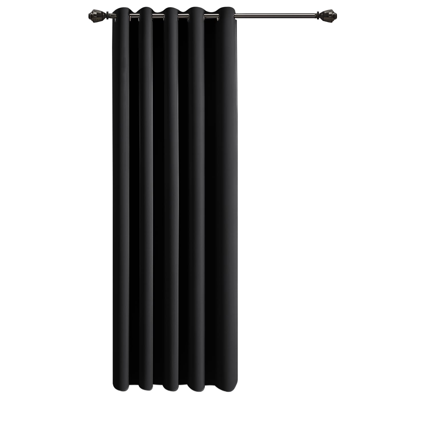 Imperial Rooms Eyelet Blackout Curtains for Living Room 66x84 Inch Black Curtains for Bedroom Energy Saving Thermal Curtains One Panel with Tieback