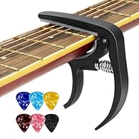 High Quality: This capo is made of high-quality aluminum alloy material with good anti-rust performance. The steel spring is stable, fatigue-resistant and has a long service life. It can ensure that the guitar and strings are not damaged Easy to Use:...