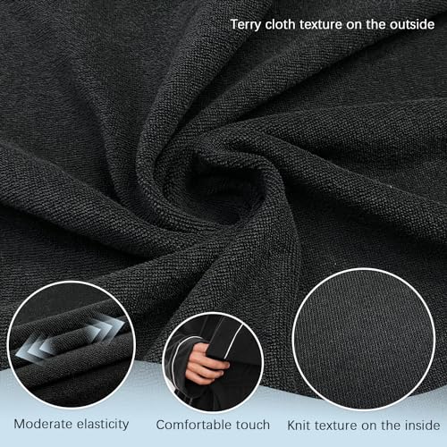 U2SKIIN Mens Bathrobes 100% Cotton Terry Cloth Robe, Soft Lightweight Long Spa Bathrobe for Men2