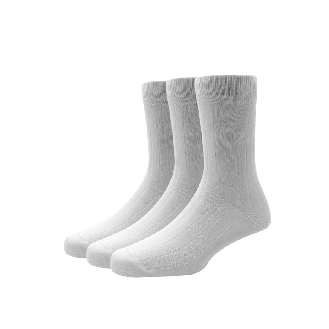 louis philippe Cotton Full Length Men's Full Rib Pattern Socks (Pack Of 3) - White-picture-21