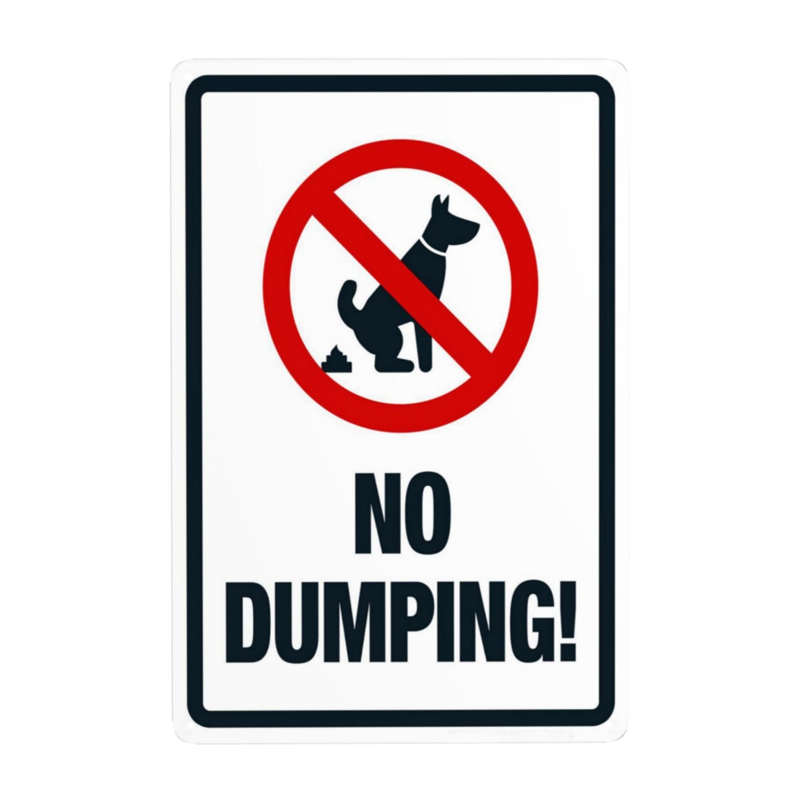 No Dumping Dog Poop Vintage Metal Yard Safety Warning Sign 12x8 Inch