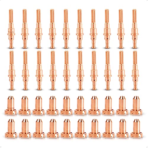 Image of WeldingStop 40pcs SL60 Electrode 9-8215 Tips 9-8211 Nozzle 80A for Thermal Dynamics SL60 SL100 Torch CutMaster 52 82 152 102 Plasma Cutter Consumables | Compatible with Thermal Dynamics Cutmaster 38 /52 /82 /102 /152 Plasma Cutter 80A Consumables 40Pcs