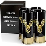 MyGiftHub Reindeer Shot Glasses- 12GA Bullet Design, Ideal gift for Xmas, Father's Day, Deer Hunting Present. Good for Whiskey,Vodka and Tequila, 45ml/1.5oz