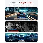 REDTIGER 4K 3 Channel Dash Cam, 5GHz WiFi Built-in GPS with 64GB Card, 2160P+1080P+1080P Front and Rear Inside, Triple Car Camera with 3 Inch Screen, IR Night Vision, G Sensor, WDR, Parking Mode(F17) - Image 3