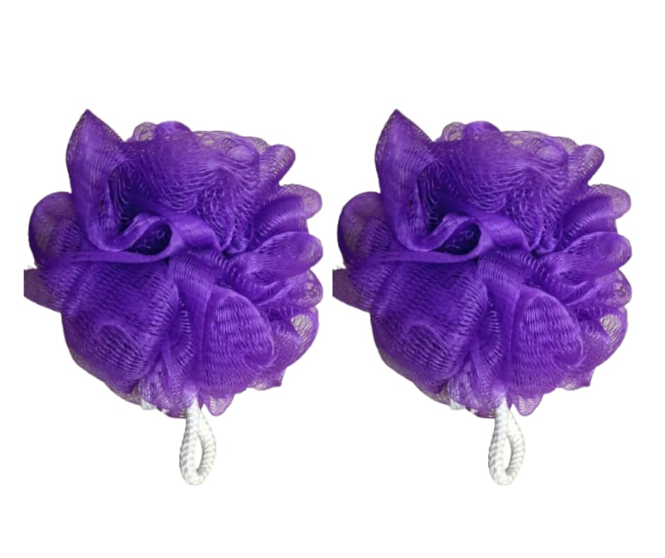 synthetic loofah bath sponge | soft body scrubber for deep cleansing, gentle exfoliation & daily shower use(pack of 2)