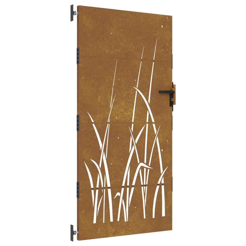 Homgoday Puerta de Jardín de Acero Corten con Diseño Laser: Seguridad y Elegancia Rustica