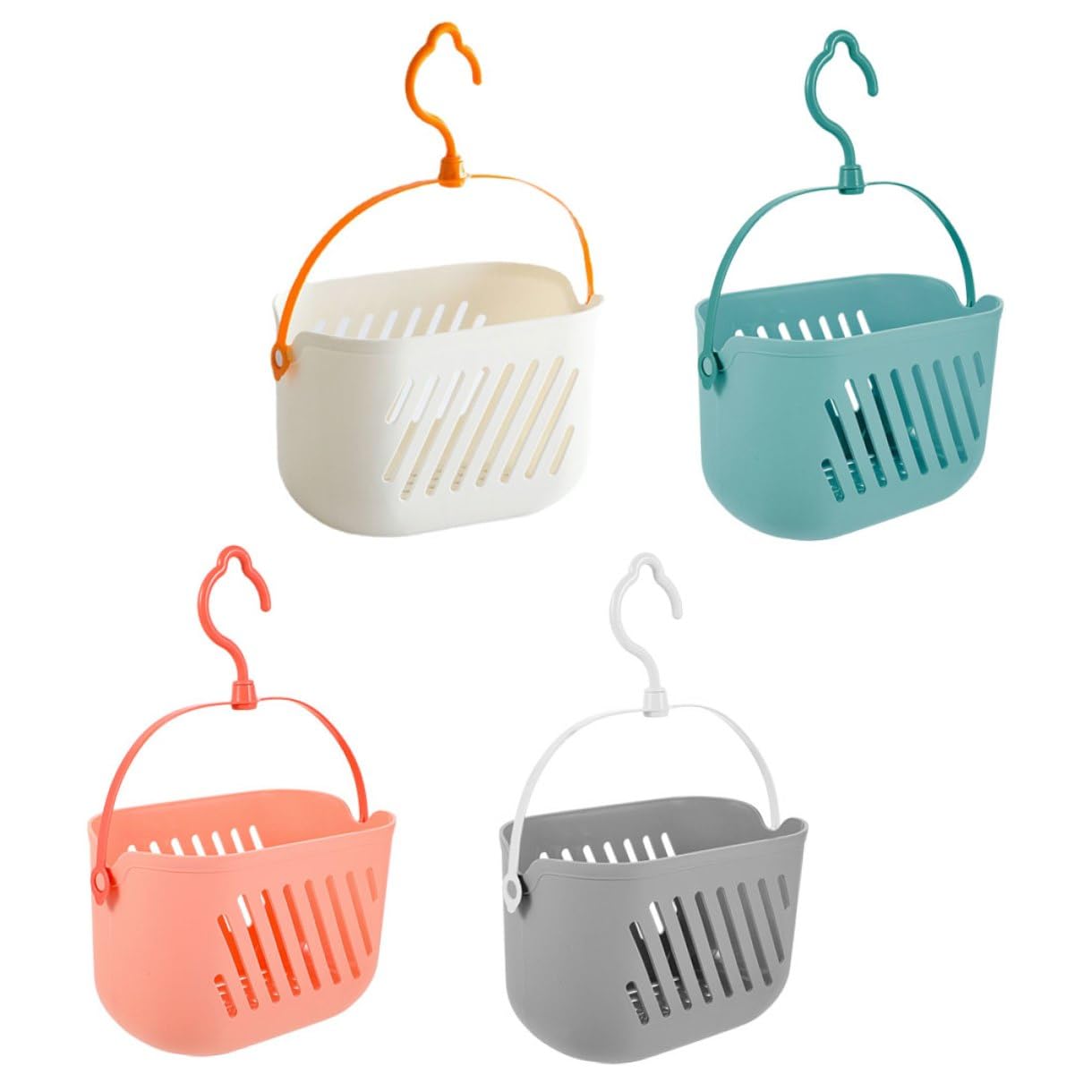 ERINGOGO Cesta de Ducha Colgante de Plástico 4 Unidades para Baño Diseño Moderno y Funcional Organizador Portátil para Productos de Limpieza y Champú