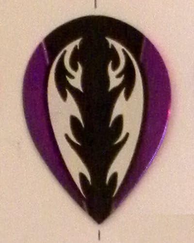 25 Sets #3584 AmeriThon Purple On Black Tribal Dart Flights