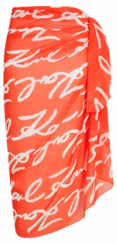 KARL LAGERFELD Damen, Women's, Karl Signature All-Over Pareo Swimwear Cover Up