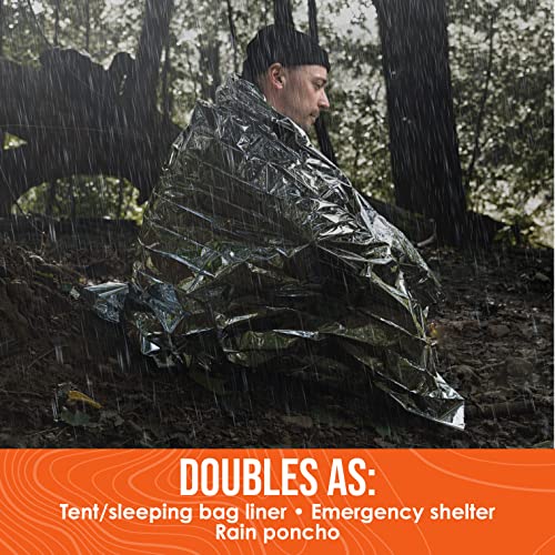 image for Go Time Gear Emergency Blankets for Survival (4 Pack), Mylar Emergency