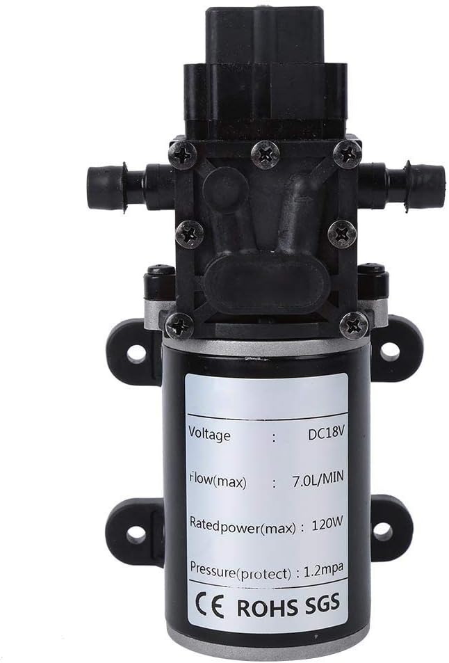 Intelligent Diaphragm Pump , High Pressure Diaphragm Pump , Outlet Diaphragm Water Pump High Pressure , DC12V 120W , 7L/min , 10mm Outlet(18V电机)