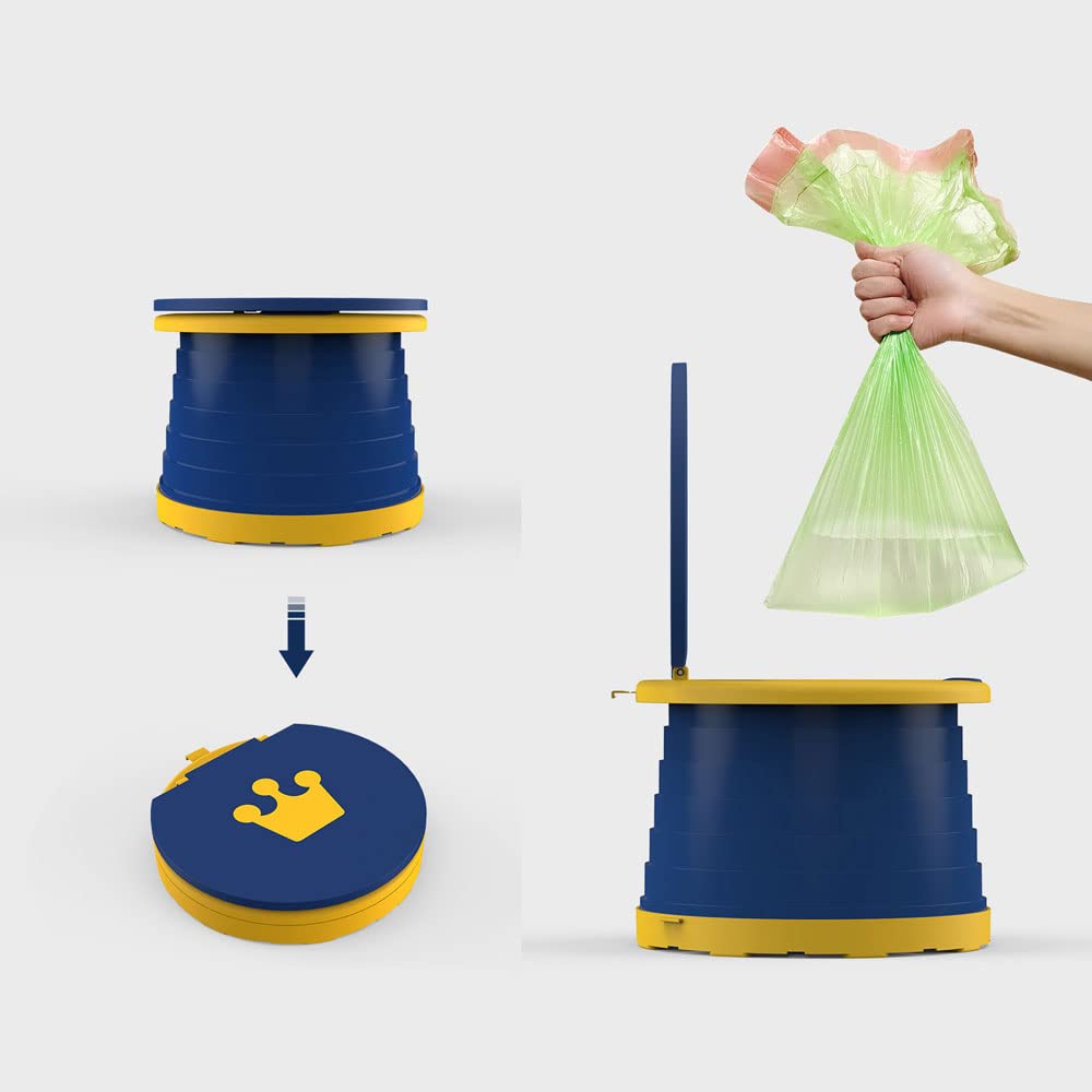 FAXIOAWA Sedile per vasino Portatile, WC da Viaggio Pieghevole per vasino, carico 50 kg, WC per Le Vacanze Toilette da Pesca Toilette per Auto Sgabello Pieghevole
