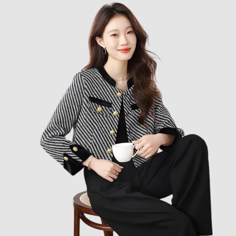 Veste courte texturée à boutonnage simple et finitions patchwork