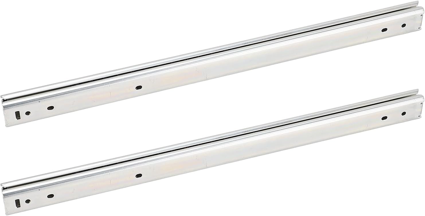 1 Pair of Drawer Slides Side Mount Full Extension 3 Fold Ball Bearing Runners Tracks 27 Series IDA77 400mm