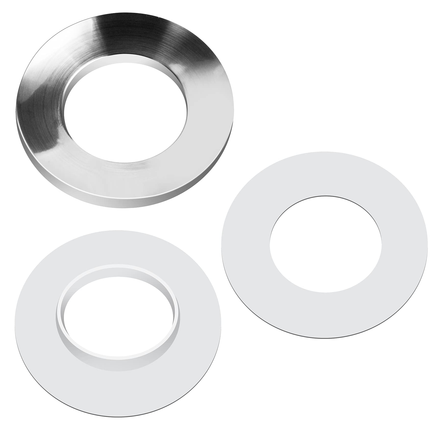 Anillo de montaje para fregadero de vidrio para el hogar, baño, anillo de montaje de base de fregadero de plástico, plateado compatible con VIGO, diámetro interior acuático: 1.58 pulgadas 2